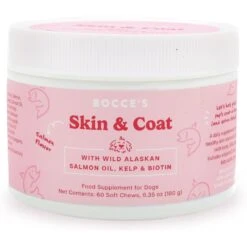 Bocce's Bakery Soft Chew Skin & Coat Supplement For Dogs, 60 Count