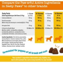 Zesty Paws Puppy Allergy & Immune Bites Lamb Flavor Soft Chews Allergies, Immune, & Gut Support Supplement For Dogs, 90 Count 13 Zesty Paws Puppy Allergy & Immune Bites Lamb Flavor Soft Chews Allergies, Immune, & Gut Support Supplement For Dogs, 90 Count -Pet Wellness 536990 PT4. AC SS1800 V1703623565