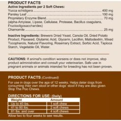 Chew + Heal Stop The Poo Soft Chew Coprophagia & Digestive Supplement For Dogs, 120 Count -Pet Wellness 537070 PT6. AC SS1800 V1657658873