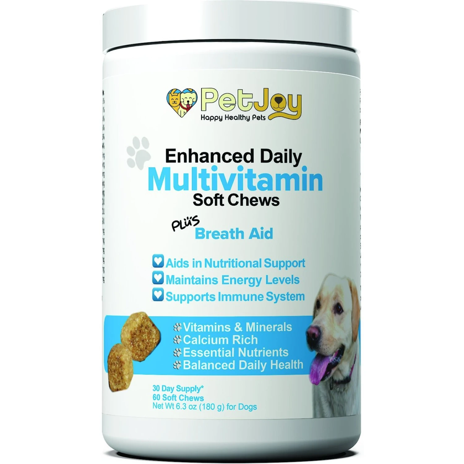 PetJoy Enhanced Daily Multivitamin Soft Chews Supplement For Dogs, 60 Count 1 PetJoy Enhanced Daily Multivitamin Soft Chews Supplement For Dogs, 60 Count