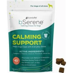 BSerene Calming Peanut Butter Dog Chew Supplement, 5-oz Bag, 45 Count