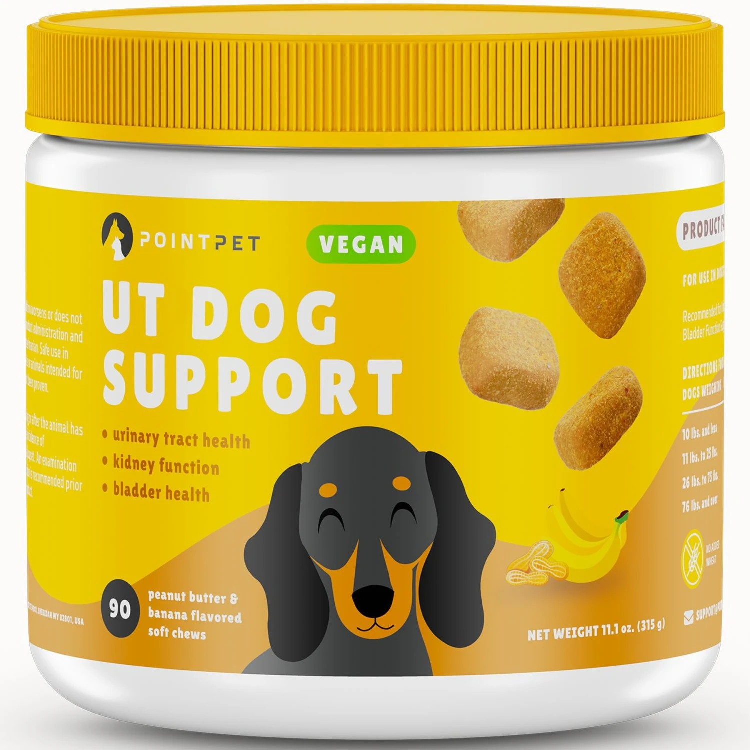 PointPet Vegan UT Support Banana & Peanut Butter Flavored Dog Soft Chews Supplement, 90 Count 8 PointPet Vegan UT Support Banana & Peanut Butter Flavored Dog Soft Chews Supplement, 90 Count - Image 8