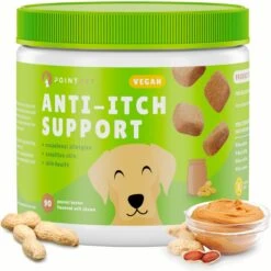 PointPet Anti-Itch Support Peanut Butter Flavored Dog Soft Chews Supplement, 90 Count