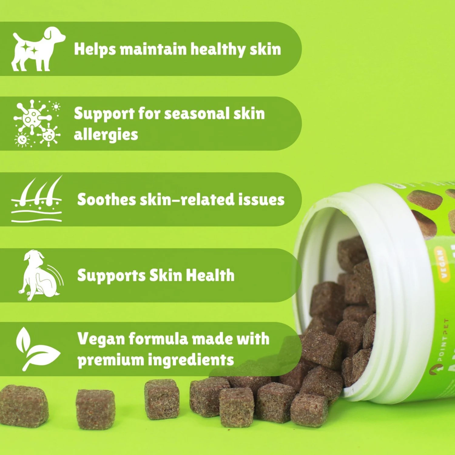 PointPet Anti-Itch Support Peanut Butter Flavored Dog Soft Chews Supplement, 90 Count 5 PointPet Anti-Itch Support Peanut Butter Flavored Dog Soft Chews Supplement, 90 Count - Image 5