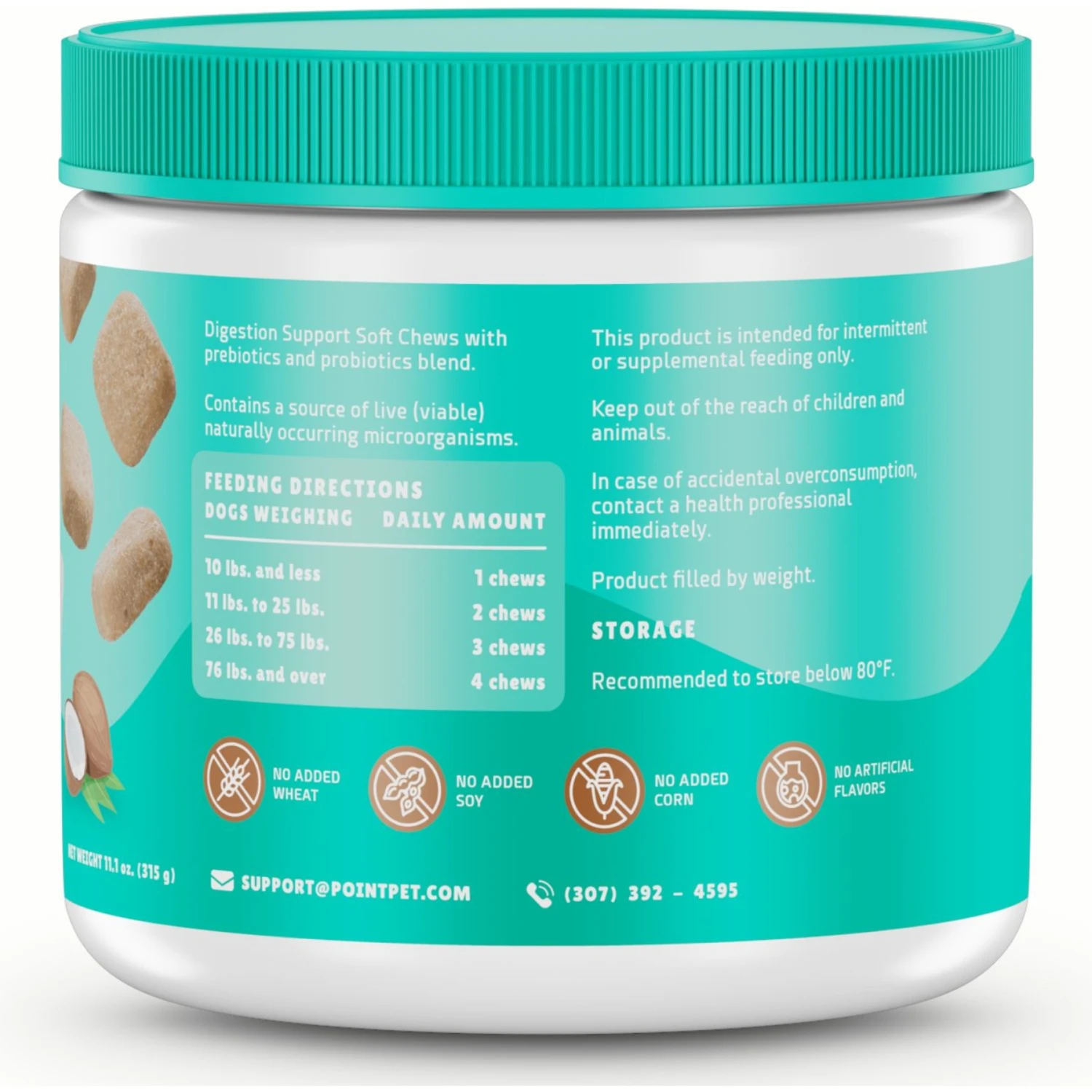 PointPet Vegan Digestive Support Coconut Flavored Dog Soft Chews Supplement, 90 Count 8 PointPet Vegan Digestive Support Coconut Flavored Dog Soft Chews Supplement, 90 Count - Image 8