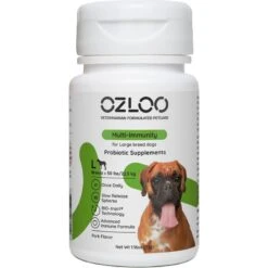 OZLOO Multi Immunity Pork Flavored Chewable Tablet Supplement For Large Adult Dogs, 60 Count
