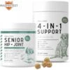 Chew + Heal 4-IN-1 Support Chews Dog Supplement & Chew + Heal Senior Hip + Joint Chews Dog Supplement, 240 Count