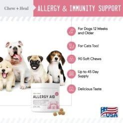 Chew + Heal 4-IN-1 Support Chews Dog Supplement & Chew + Heal Allergy Aid Chews Dog Supplement, 210 Count -Pet Wellness 542790 PT5. AC SS1800 V1657733626