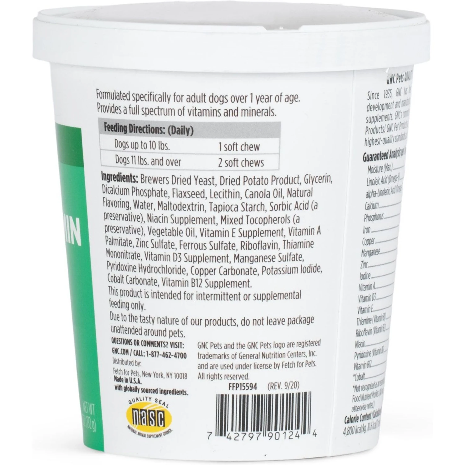 GNC Pets ESSENTIALS Multivitamin Soft Chews Dog Supplement, 60 Count 3 GNC Pets ESSENTIALS Multivitamin Soft Chews Dog Supplement, 60 Count - Image 3