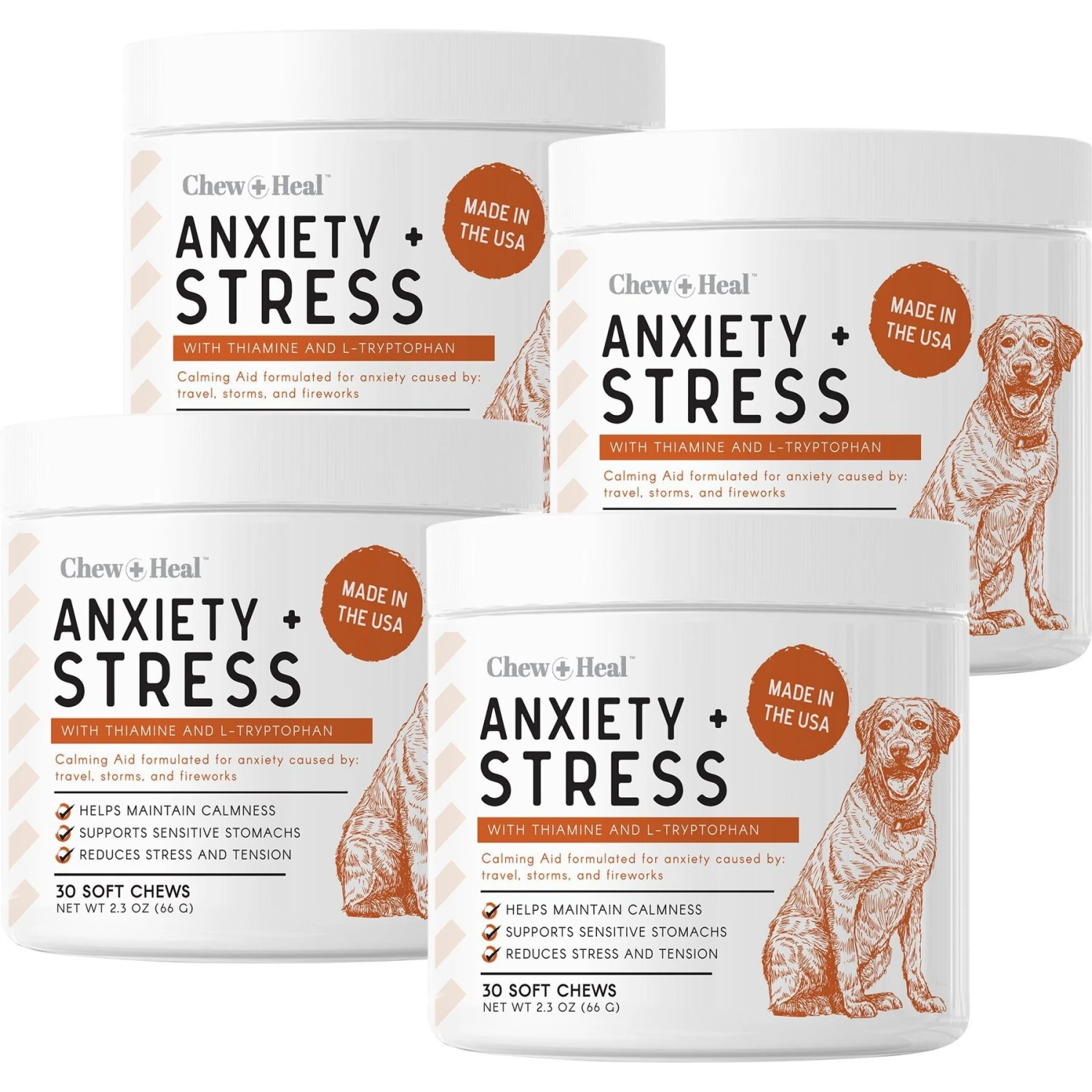 Chew + Heal Travel-Sized Anxiety & Stress Chews Supplement For Dogs 2 Chew + Heal Travel-Sized Anxiety & Stress Chews Supplement For Dogs - Image 2