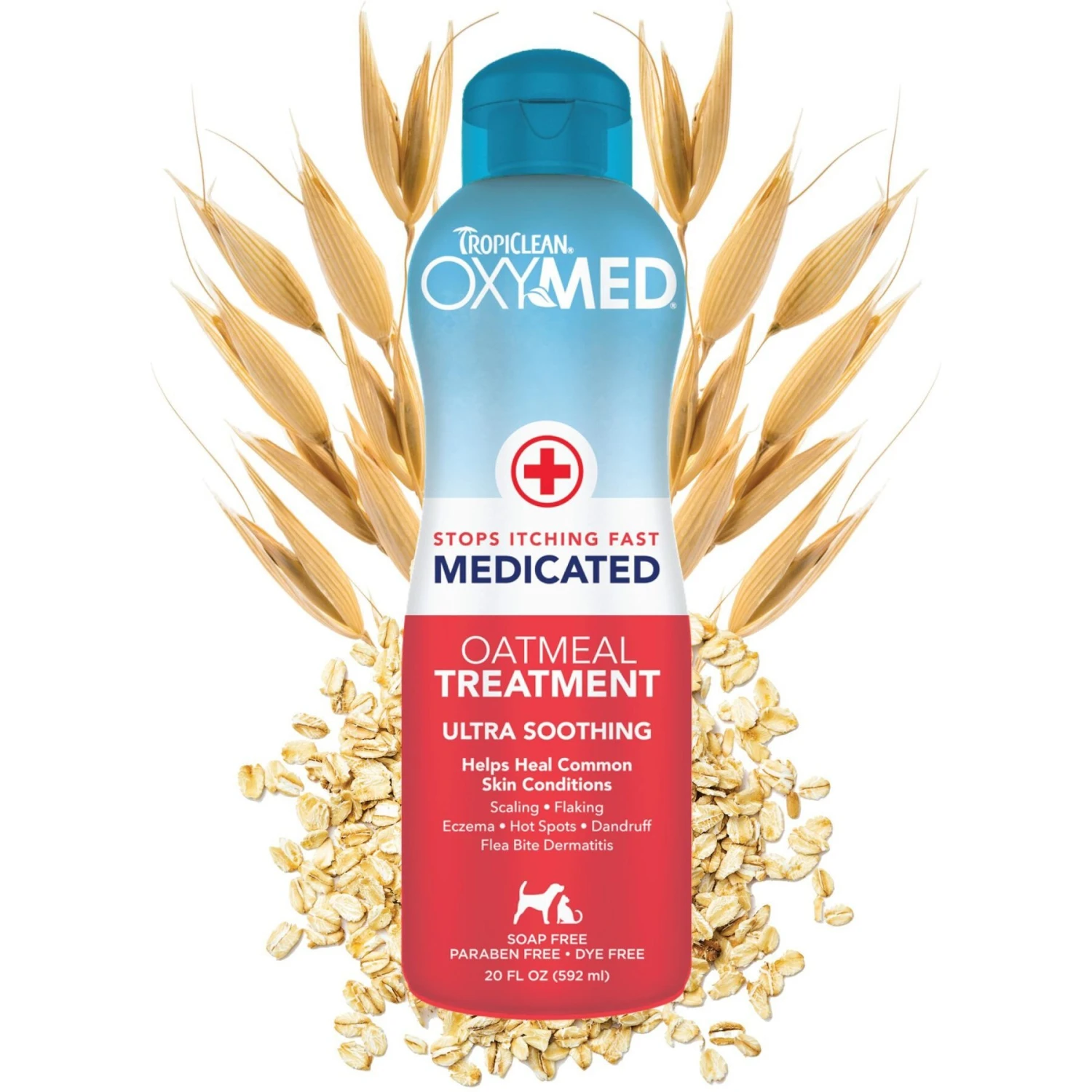 TropiClean OxyMed Medicated Oatmeal Dog & Cat Treatment Rinse 1 TropiClean OxyMed Medicated Oatmeal Dog & Cat Treatment Rinse
