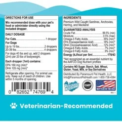 Paramount Pet Health Omega-3 Fish Oil Dog & Cat Supplement -Pet Wellness 564606 PT3. AC SS1800 V1658230500