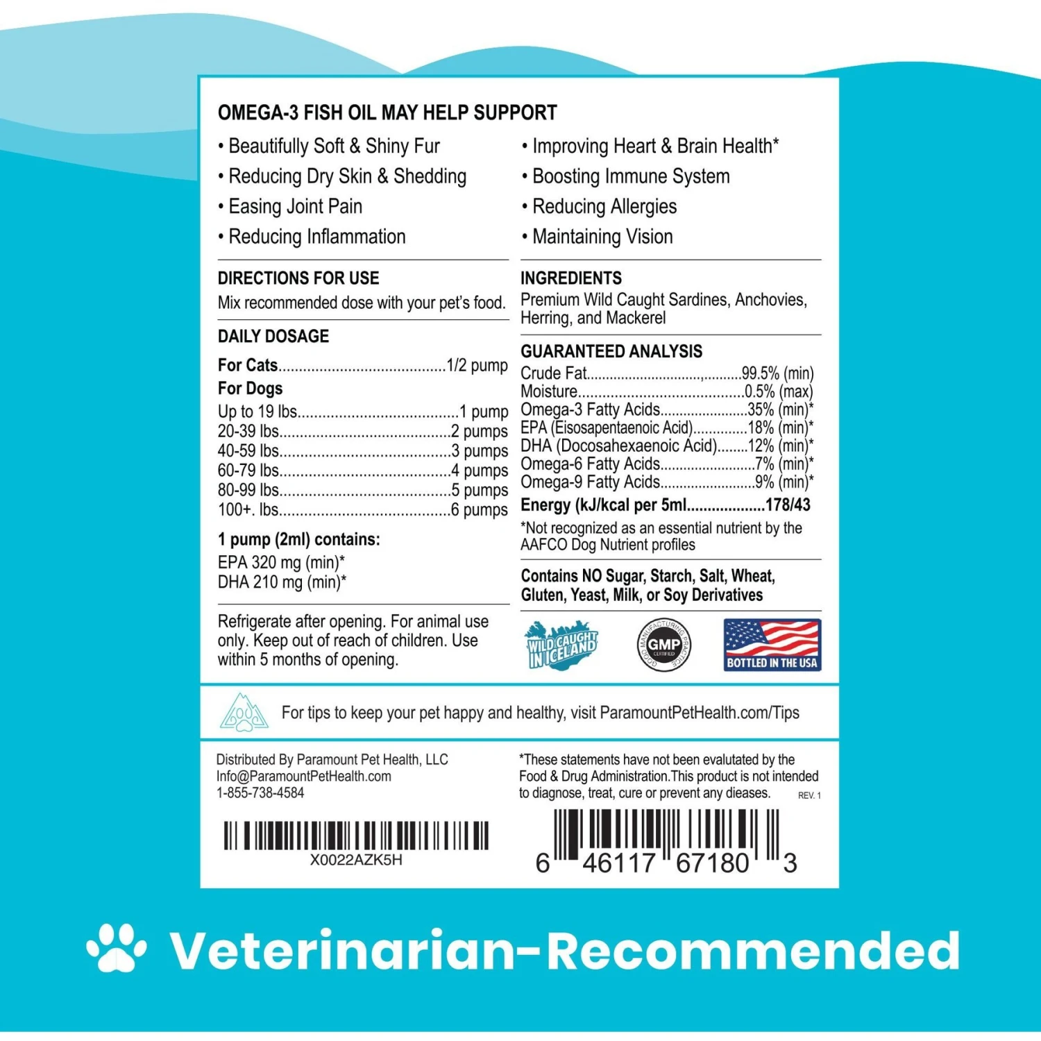 Paramount Pet Health Omega-3 Fish Oil Dog & Cat Supplement, 16oz 4 Paramount Pet Health Omega-3 Fish Oil Dog & Cat Supplement, 16oz - Image 4
