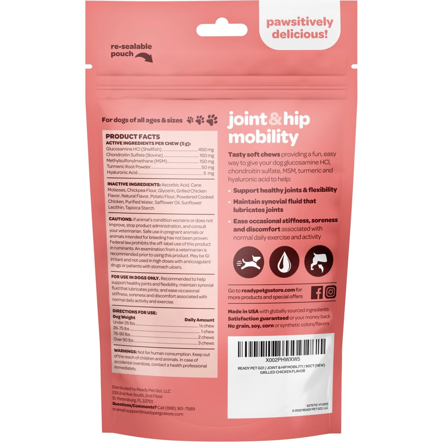 Ready Pet Go Joint & Hip Dog Supplement, 90 Count 2 Ready Pet Go Joint & Hip Dog Supplement, 90 Count - Image 2