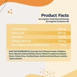 Ready Pet Go Turmeric & Collagen Dog Supplement, 90 Count 10 Ready Pet Go Turmeric & Collagen Dog Supplement, 90 Count -Pet Wellness 565438 PT2. AC SS1800 V1668900036