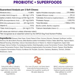 NaturVet Evolutions Probiotic + Superfoods Soft Chews Dog Supplement -Pet Wellness 565838 PT7. AC SS1800 V1698695354