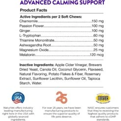 NaturVet Evolutions Advanced Calming Soft Chews Dog Supplement -Pet Wellness 565870 PT6. AC SS1800 V1698692905