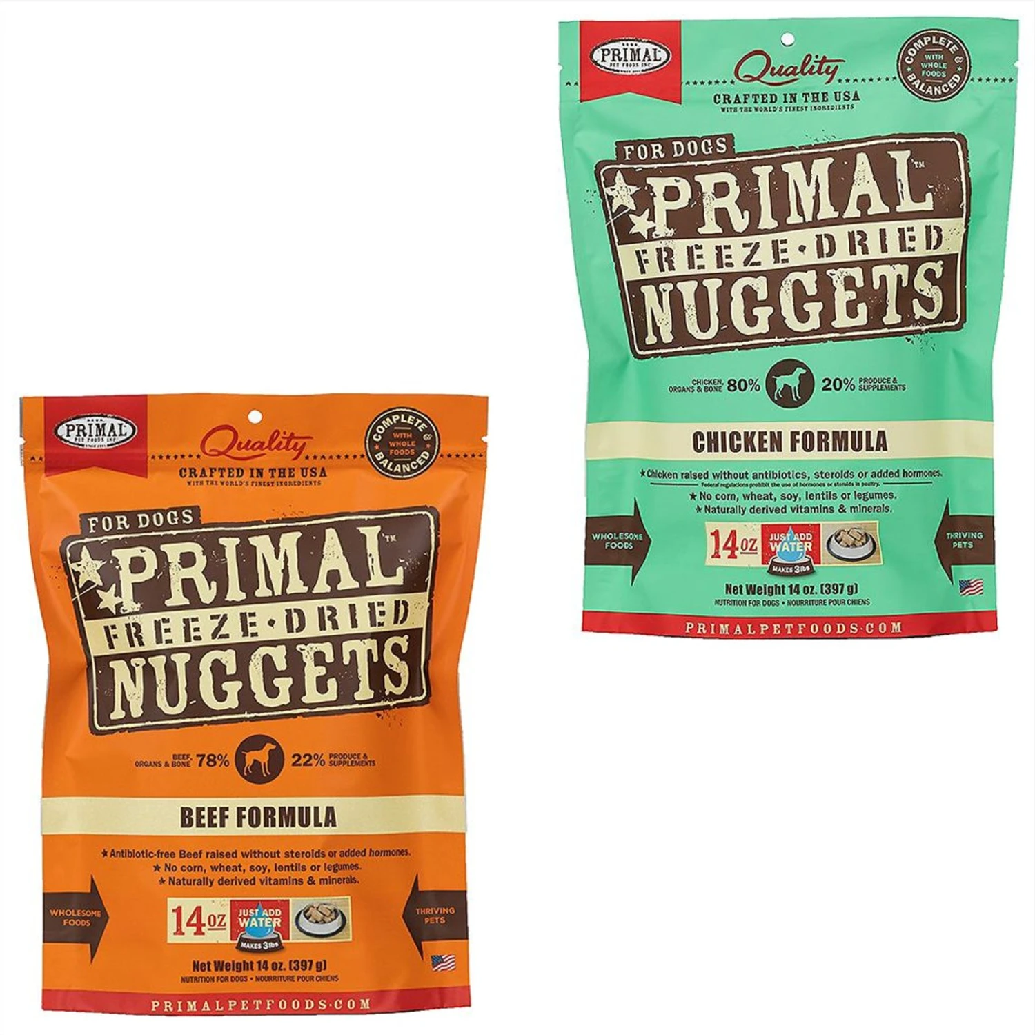 Primal Beef Formula Nuggets Grain-Free Raw Freeze-Dried Dog Food & Primal Chicken Formula Nuggets Grain-Free Raw Freeze-Dried Dog Food 1 Primal Beef Formula Nuggets Grain-Free Raw Freeze-Dried Dog Food & Primal Chicken Formula Nuggets Grain-Free Raw Freeze-Dried Dog Food