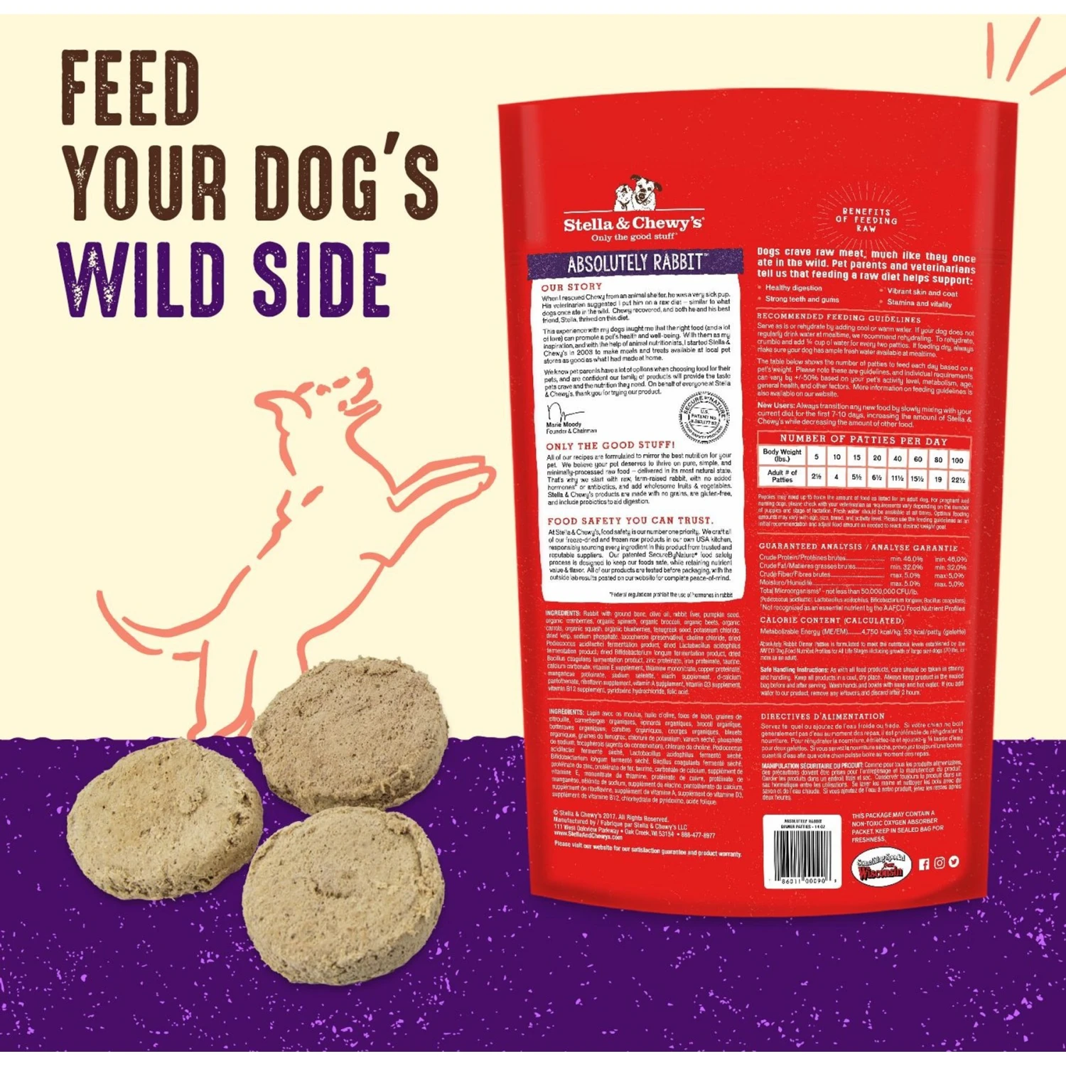 Stella & Chewy's Absolutely Rabbit Dinner Patties Freeze-Dried Raw Dog Food & Stella & Chewy's Duck Duck Goose Dinner Patties Freeze-Dried Raw Dog Food 4 Stella & Chewy's Absolutely Rabbit Dinner Patties Freeze-Dried Raw Dog Food & Stella & Chewy's Duck Duck Goose Dinner Patties Freeze-Dried Raw Dog Food - Image 4