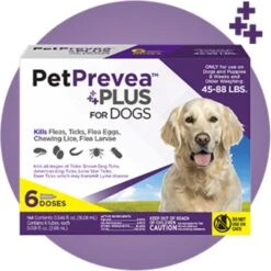 PetPrevea Plus Spot Treatment For Dogs, 45-88-lbs