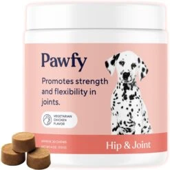 Pawfy Hip & Joint Chicken Flavor Chews Dog Supplement