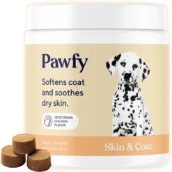 Pawfy Skin & Coat Chicken Flavor Chews Dog Supplement