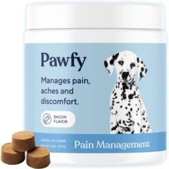 Pawfy Pain Management Bacon Flavor Chews Dog Supplement
