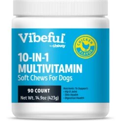 Vibeful 10-in-1 Multivitamin Bites Chicken Flavored Soft Chews For Dogs