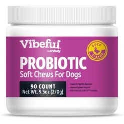 Vibeful Probiotic Bites Duck Flavored Soft Chews Digestive Supplement For Dogs