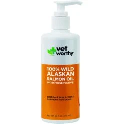 Vet Worthy 100% Wild Alaskan Salmon Oil Dog Supplement, 16-oz Bottle