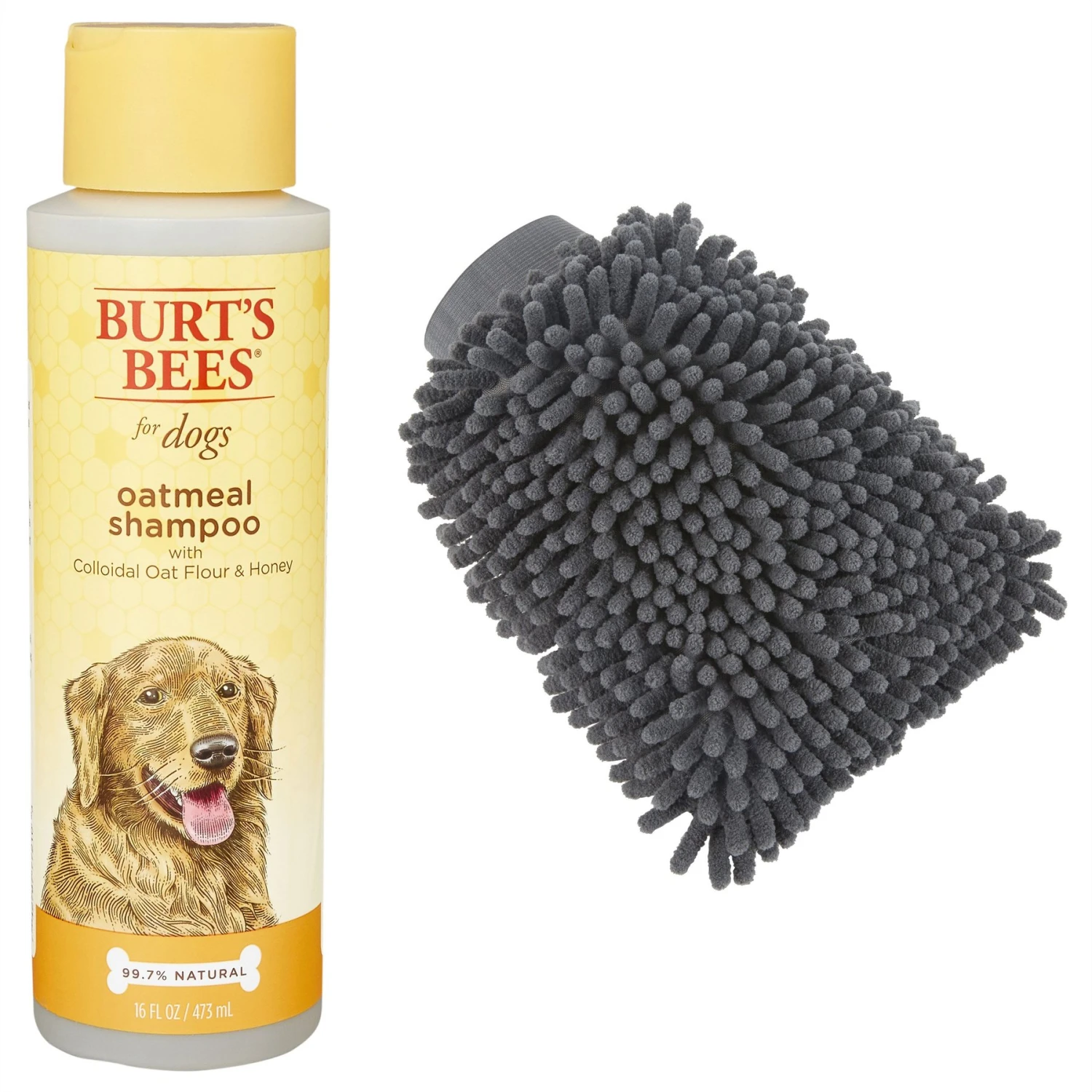Burt's Bees Oatmeal With Colloidal Oat Flour & Honey Dog Shampoo & Frisco Microfiber Grooming Glove 1 Burt's Bees Oatmeal With Colloidal Oat Flour & Honey Dog Shampoo & Frisco Microfiber Grooming Glove