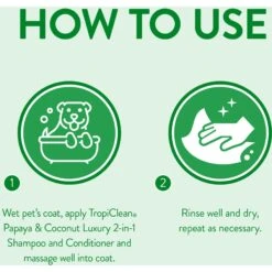TropiClean Luxury 2 In 1 Papaya & Coconut Pet Shampoo & Conditioner & Frisco Cat & Dog Bristle Brush -Pet Wellness 575094 PT3. AC SS1800 V1657660395