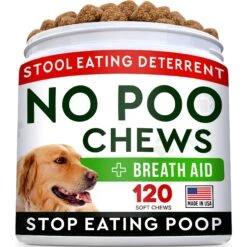 StrellaLab No Poo Coprophagia Stool Eating Deterrent Chew Supplement For Dogs, 120 Count