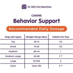 Dr. Bill's Pet Nutrition Canine Behavior Support Dog Supplement, 60 Count 11 Dr. Bill's Pet Nutrition Canine Behavior Support Dog Supplement, 60 Count -Pet Wellness 577270 PT4. AC SS1800 V1673293632