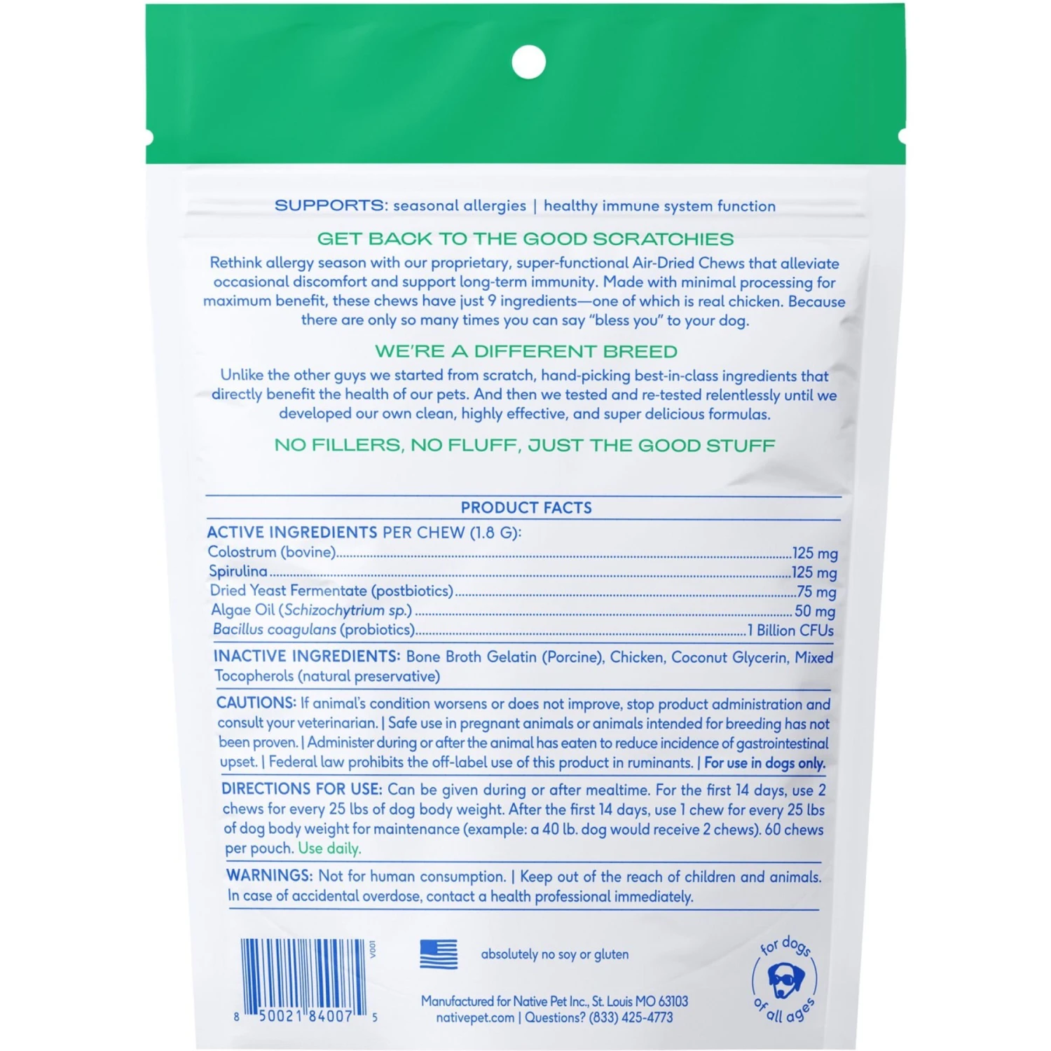 Native Pet Allergy Air-Dried Supplement To Support Seasonal Skin Allergies Dog Supplement 2 Native Pet Allergy Air-Dried Supplement To Support Seasonal Skin Allergies Dog Supplement - Image 2