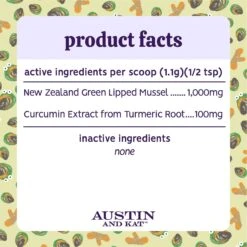 Austin And Kat Austin's Green Lipped Mussel GLM Mobility Dog & Cat Supplement -Pet Wellness 578830 PT5. AC SS1800 V1659704998