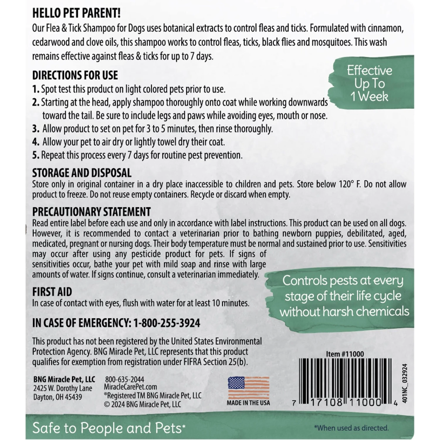 Natural Chemistry Natural Flea & Tick Shampoo For Dogs With Oatmeal 3 Natural Chemistry Natural Flea & Tick Shampoo For Dogs With Oatmeal - Image 3