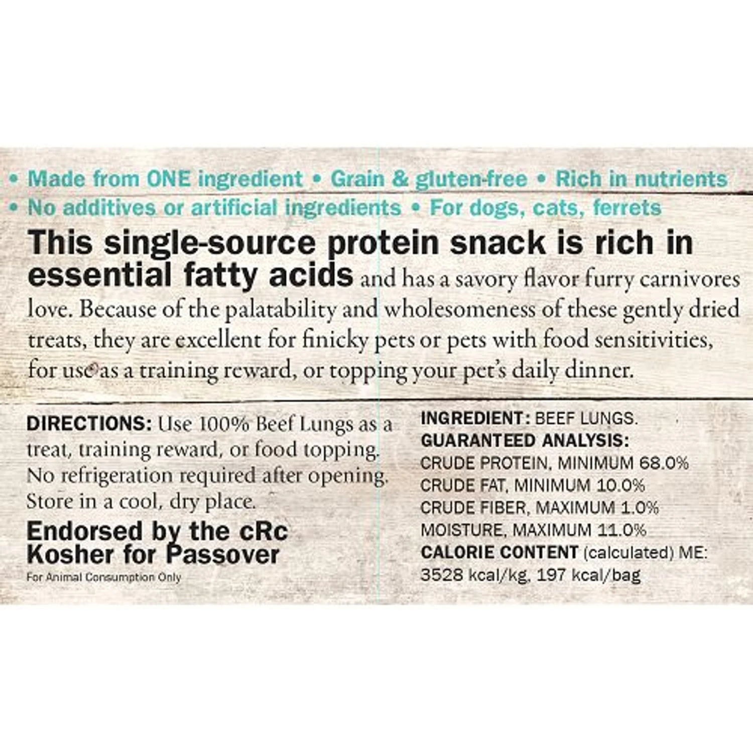 Evanger's Nothing But Natural Beef Lungs Raw Gently Dried Dog & Cat Treats 3 Evanger's Nothing But Natural Beef Lungs Raw Gently Dried Dog & Cat Treats - Image 3