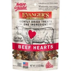 Evanger's Nothing But Natural Beef Hearts Gently Dried Dog & Cat Treats