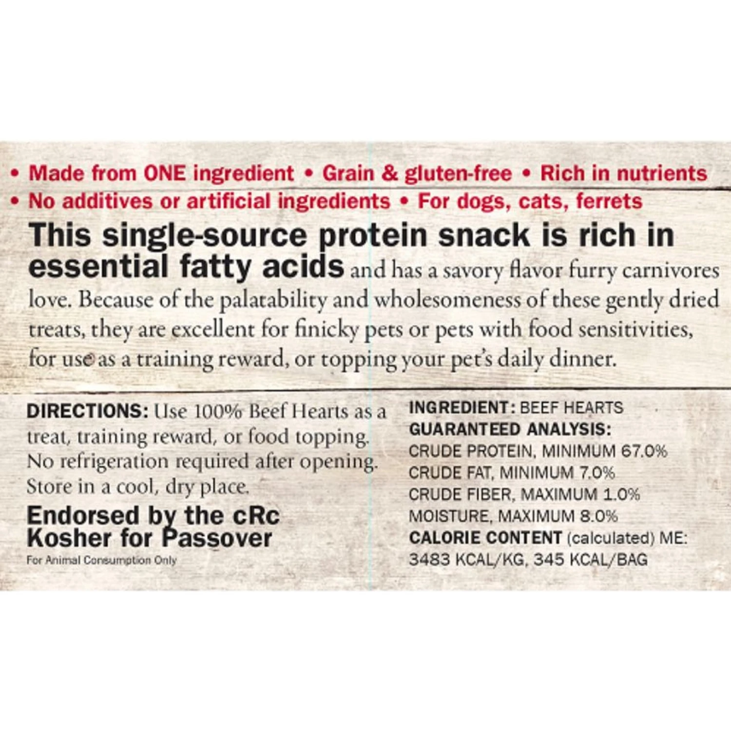 Evanger's Nothing But Natural Beef Hearts Gently Dried Dog & Cat Treats 4 Evanger's Nothing But Natural Beef Hearts Gently Dried Dog & Cat Treats - Image 4