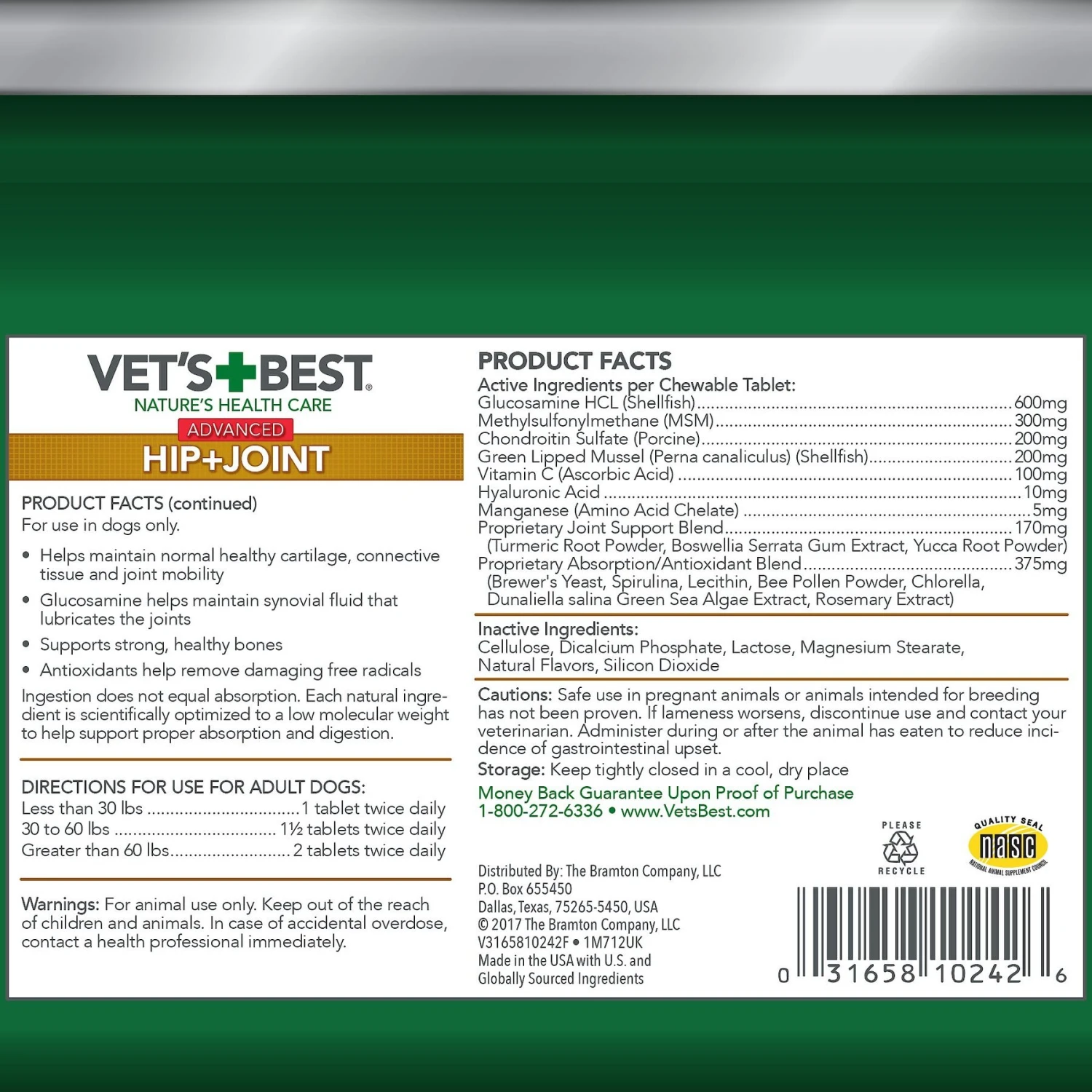 Vet's Best Advanced Chewable Tablets Joint Supplement For Dogs 2 Vet's Best Advanced Chewable Tablets Joint Supplement For Dogs - Image 2