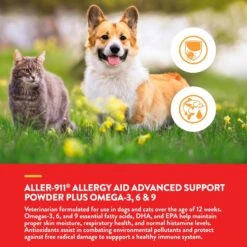 NaturVet Aller-911 Plus Antioxidants Powder Allergy & Skin & Coat Supplement For Cats & Dogs -Pet Wellness 60286 PT3. AC SS1800 V1698694661