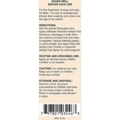 NaturVet Herbal Flea Dog & Cat Shampoo -Pet Wellness 60305 PT2. AC SS1800 V1476215850