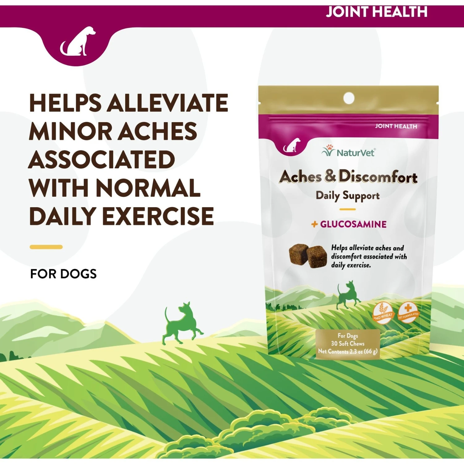 NaturVet Aches & Discomfort Plus Glucosamine Soft Chews Joint Supplement For Dogs 3 NaturVet Aches & Discomfort Plus Glucosamine Soft Chews Joint Supplement For Dogs - Image 3