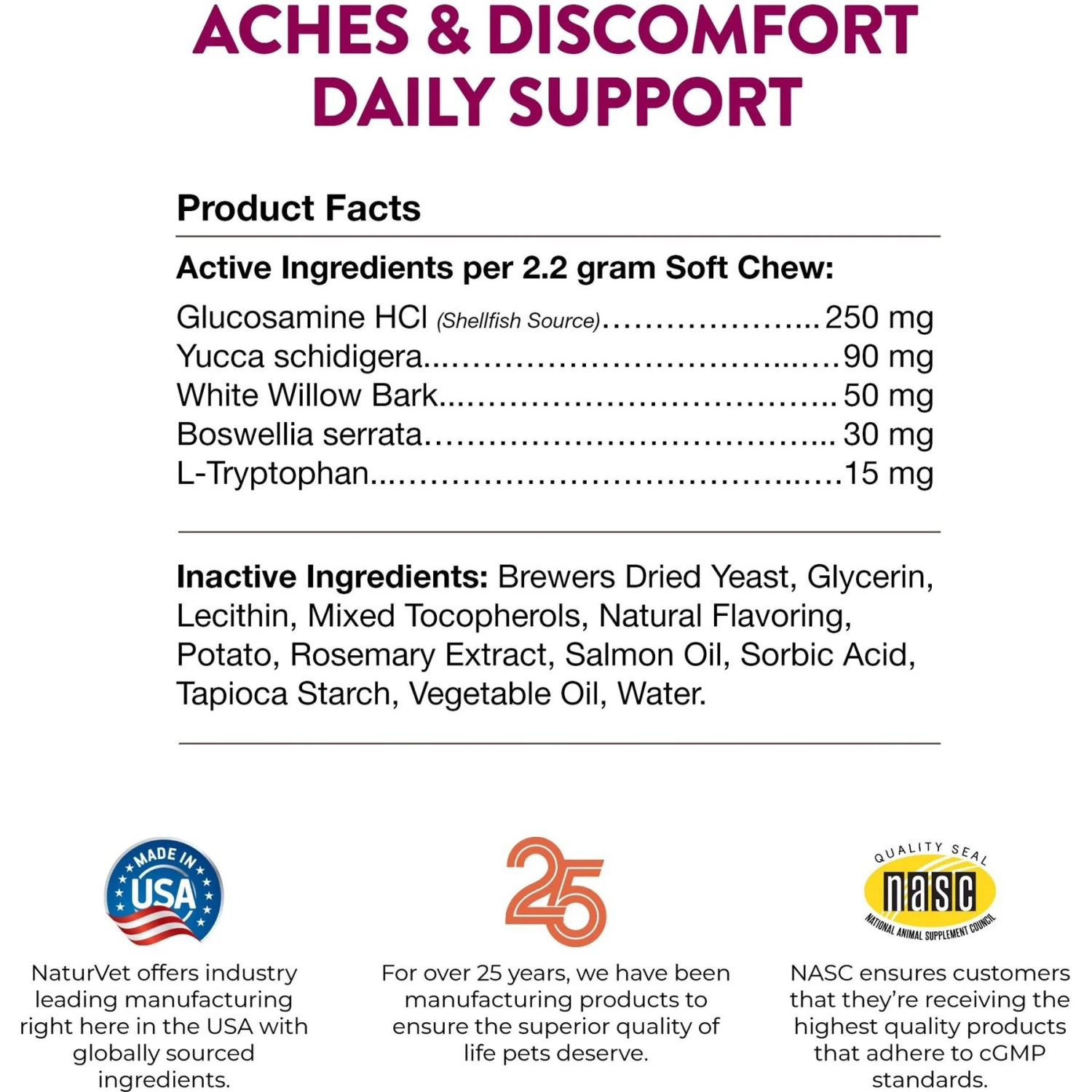 NaturVet Aches & Discomfort Plus Glucosamine Soft Chews Joint Supplement For Dogs 8 NaturVet Aches & Discomfort Plus Glucosamine Soft Chews Joint Supplement For Dogs - Image 8