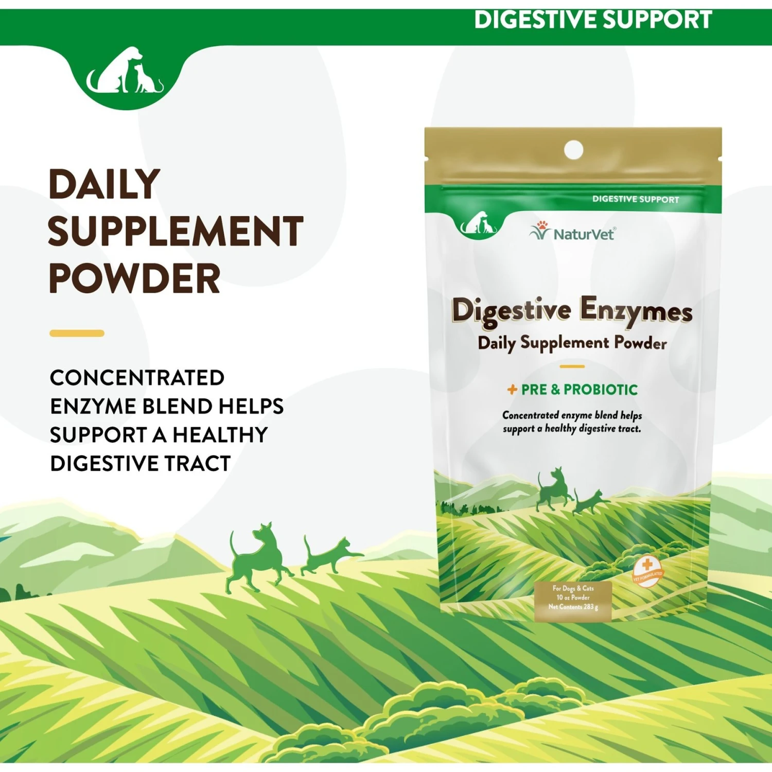 NaturVet Digestive Enzymes Plus Pre & Probiotic Powder Digestive Supplement For Cats & Dogs 3 NaturVet Digestive Enzymes Plus Pre & Probiotic Powder Digestive Supplement For Cats & Dogs - Image 3