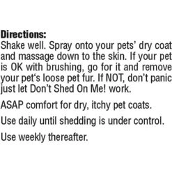 Ark Naturals Don't Shed On Me! Dog & Cat Spray 9 Ark Naturals Don't Shed On Me! Dog & Cat Spray -Pet Wellness 60767 PT8. AC SS1800 V1613084197