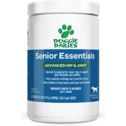 Doggie Dailies Advanced Smoked Duck Flavored Soft Chew Hip & Joint Supplement For Senior Dogs, 120 Count