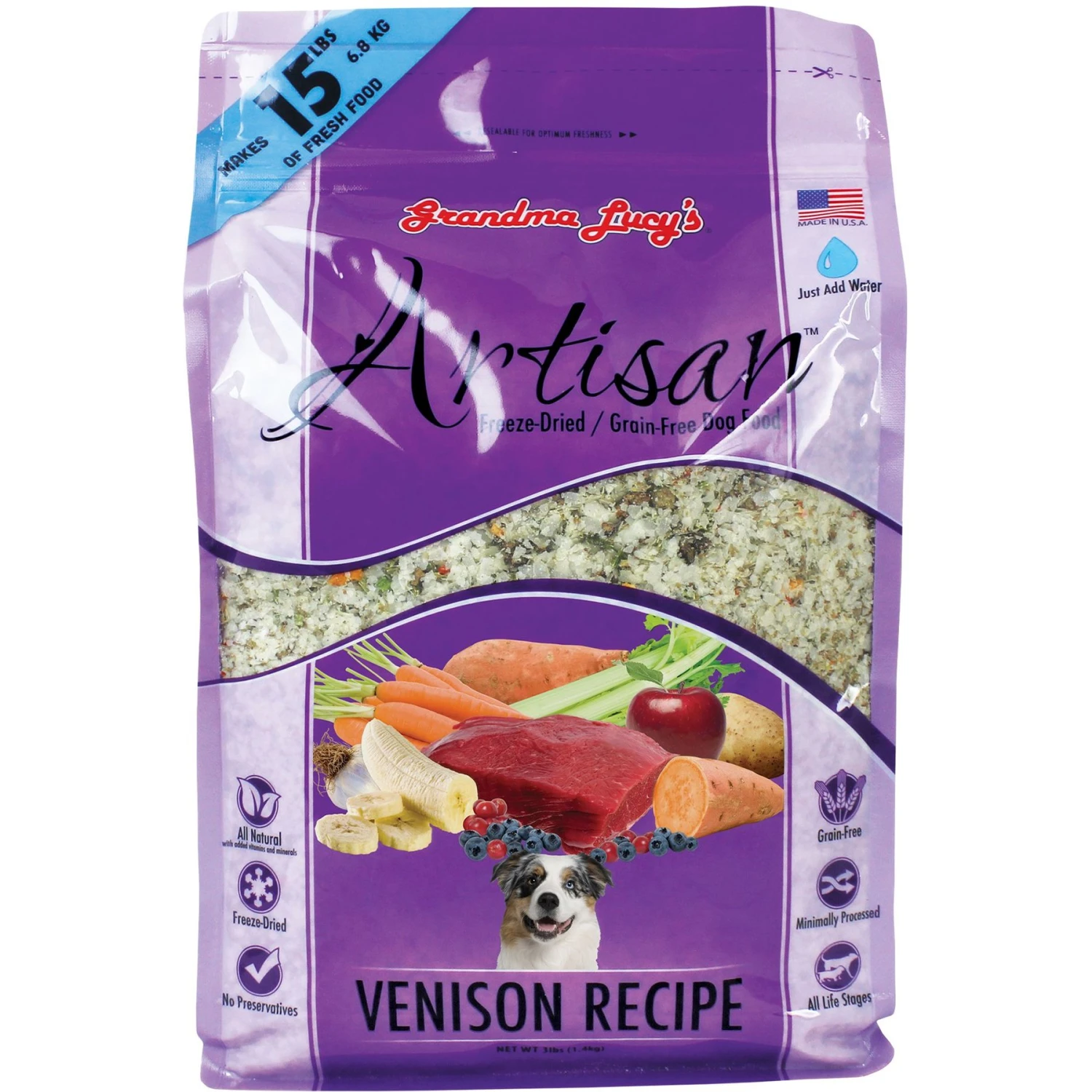 Grandma Lucy's Artisan Venison Grain-Free Freeze-Dried Dog Food 1 Grandma Lucy's Artisan Venison Grain-Free Freeze-Dried Dog Food