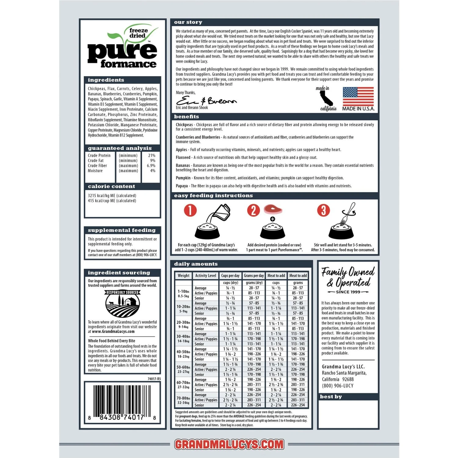 Grandma Lucy's Pureformance Grain-Free/Freeze-Dried Dog Food Pre-Mix 2 Grandma Lucy's Pureformance Grain-Free/Freeze-Dried Dog Food Pre-Mix - Image 2